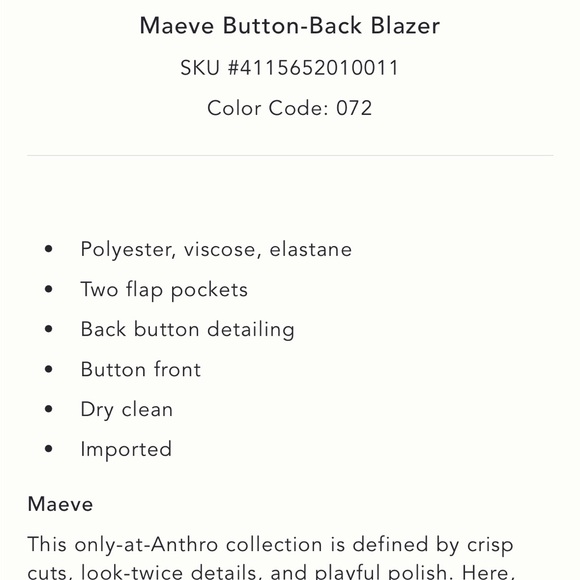 Maeve by Anthropologie Button Back Yellow Blazer | size L | NWOT - Picture 10 of 11